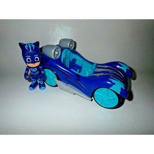 PJ Masks Turbo Blast Racer Vehicle Blue Cat-Car w/ Catboy Figure Set